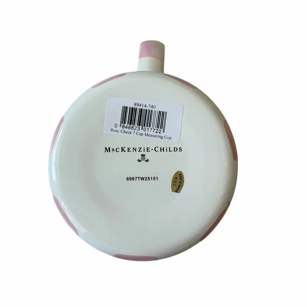 MacKenzie-Childs Rosy Check 7 Cup Measuring Cup Hand Painted New